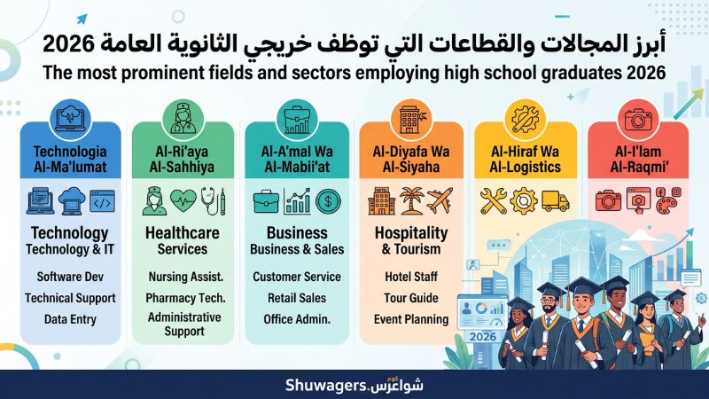 أبرز المجالات والقطاعات المشغلة لحملة الثانوية 2026