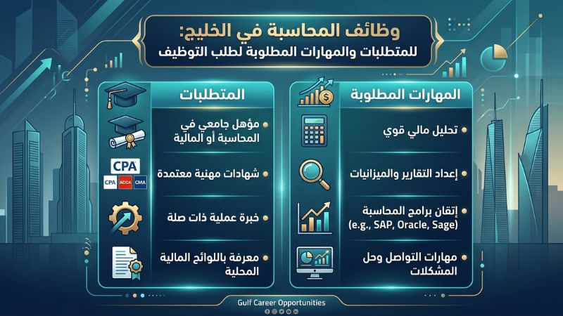 وظائف المحاسبة في الخليج: دليل الشروط والمهارات المطلوبة لقبول ملفك