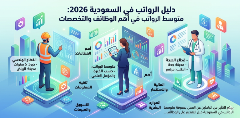 متوسط الرواتب في السعودية 2026 | دليل الرواتب في أهم الوظائف والتخصصات
