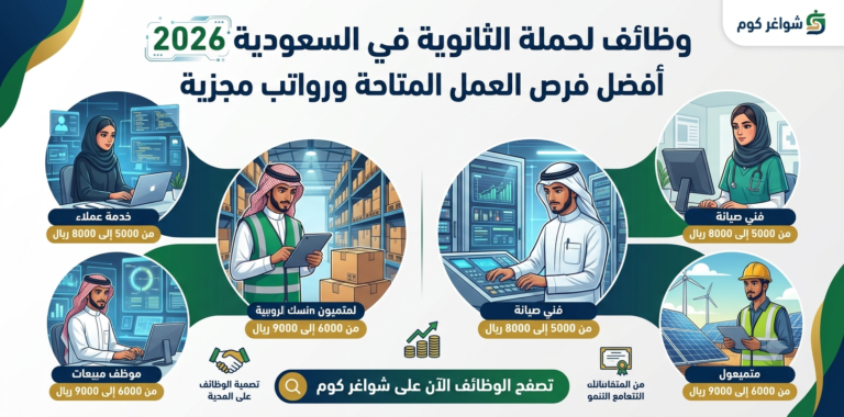 وظائف لحملة الثانوية في السعودية 2026: أفضل فرص العمل المتاحة ورواتب مجزية